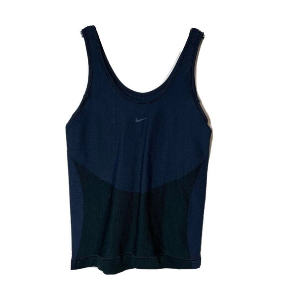 Nike Womens Zone Sculted Athletic Tank Top Navy Blue L Dri-FIT Workout Gym - Picture 1 of 9